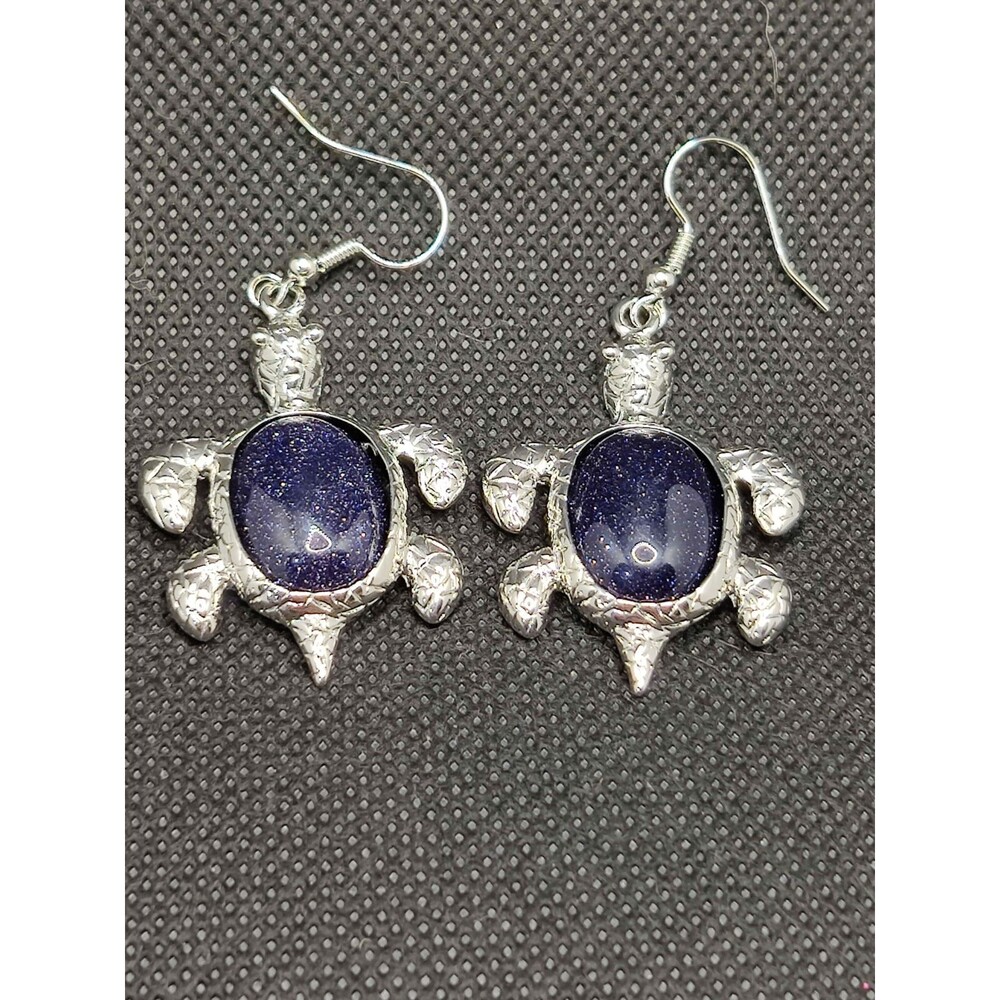 Sparkling Blue Sandstone Earrings